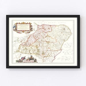 Aberdeen Map 1665, Vintage Aberdeen Map, Old Aberdeen Art, Wall Art Gift for Aberdeen History Lovers Retro Decor