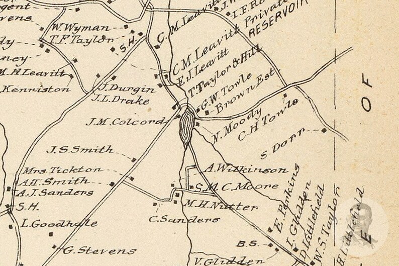 Vintage Effingham Map from 1892 Old New Hampshire Map Etsy