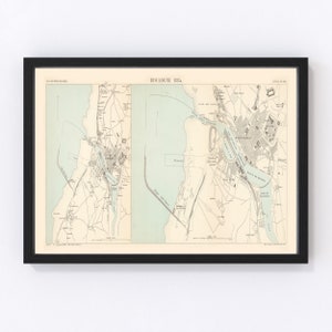 Boulogne-sur-Mer Map 1884, Vintage Boulogne-sur-Mer Map, Old Boulogne-sur-Mer Art, Wall Art Gift for Boulogne-sur-Mer History Lovers Retro D