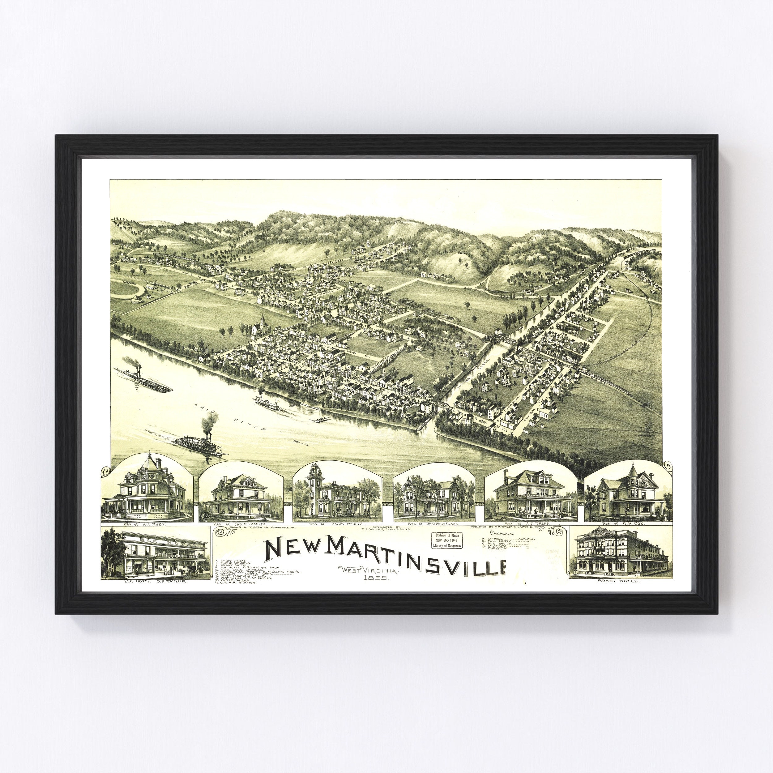 Martinsville West Virginia Map New Martinsville West Virginia Vintage Map From 1899 Old | Etsy Ireland