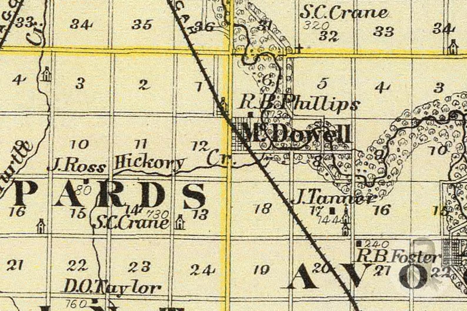 Vintage Livingston County IL Map 1876 Old Illinois Map Etsy