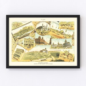 Los Angeles Map 1888, Vintage Los Angeles Map, Old Los Angeles California Art, Wall Art Gift for Los Angeles History Lovers Retro Decor