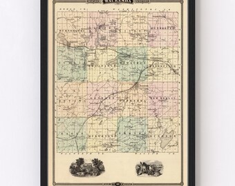 Plat Of Survey Waukesha County Vintage Waukesha Map | Etsy