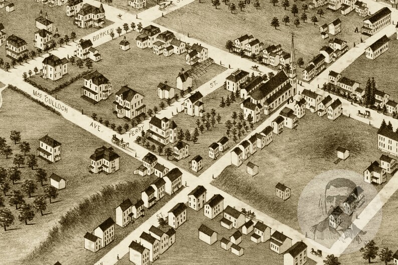 Vintage Morristown Map 1876 Old Map of Morristown New Etsy