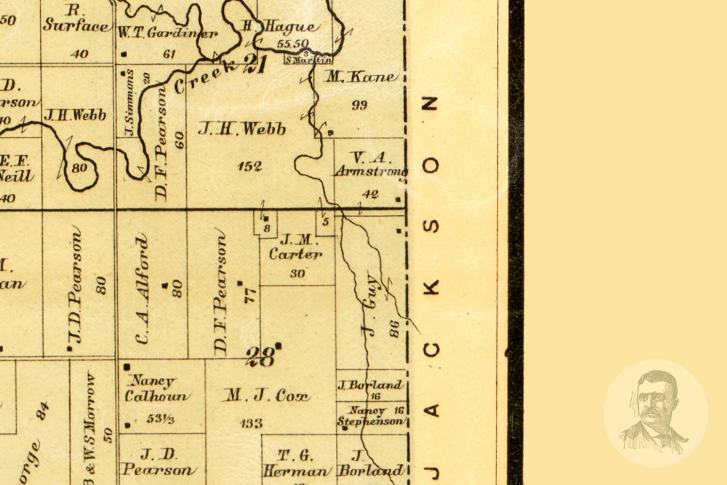 Vintage Jackson County Map 1887 Old Map of Jackson County Etsy
