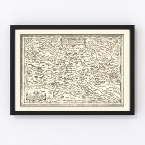 Romania Map 1608, Vintage Romania Map, Old Romania Art, Wall Art Gift for Romania History Lovers Retro Decor