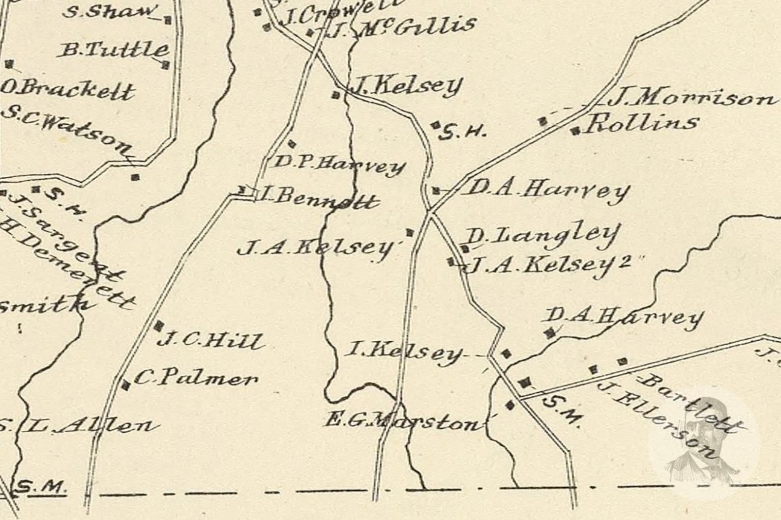 Vintage Nottingham Map from 1892 Old New Hampshire Map Etsy