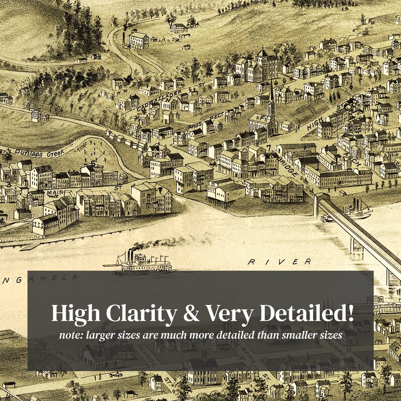 Brownsville Map 1902 Old Map of Brownsville Pennsylvania Art Etsy