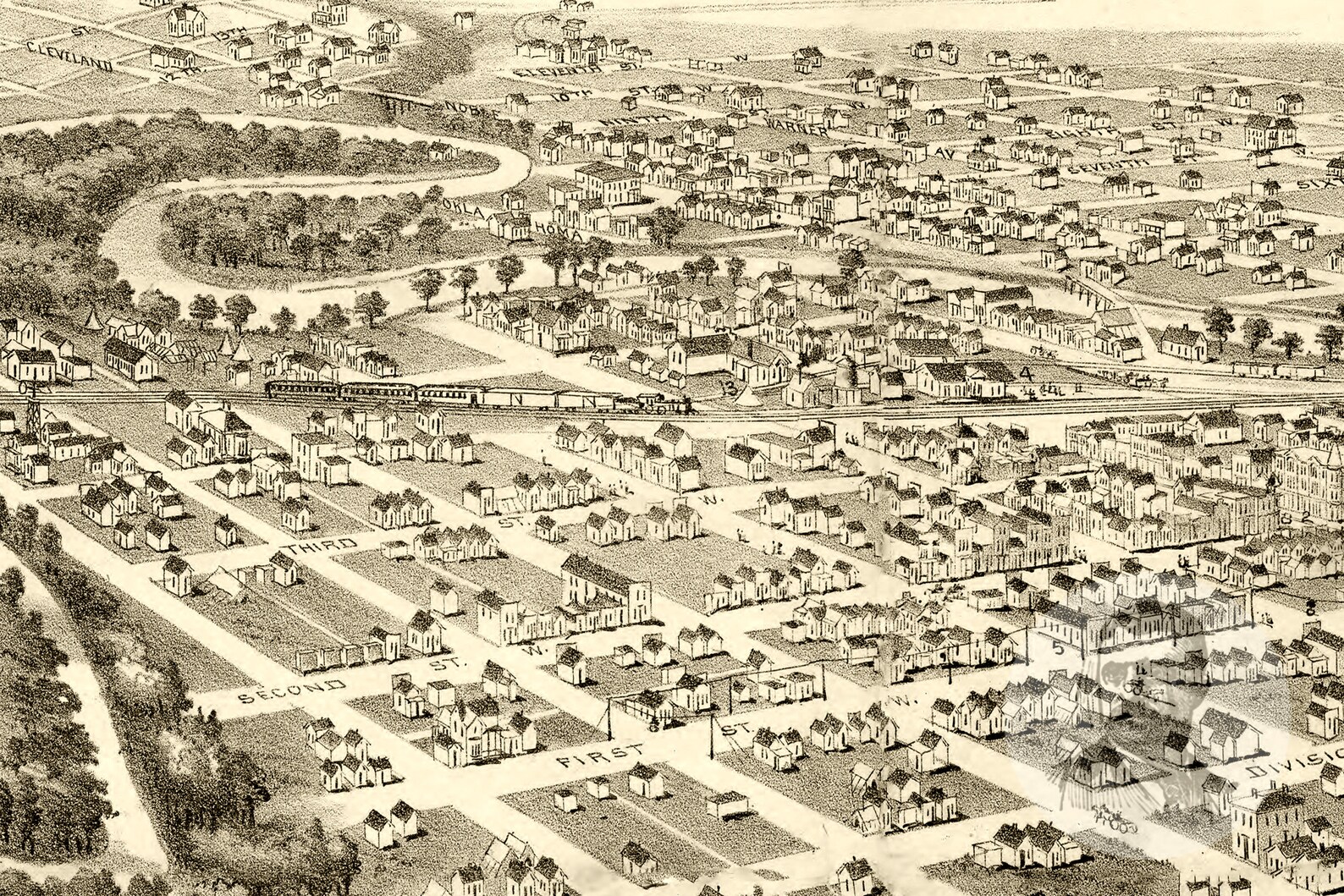 Vintage Guthrie Map 1890 Old Map of Guthrie Oklahoma  Etsy