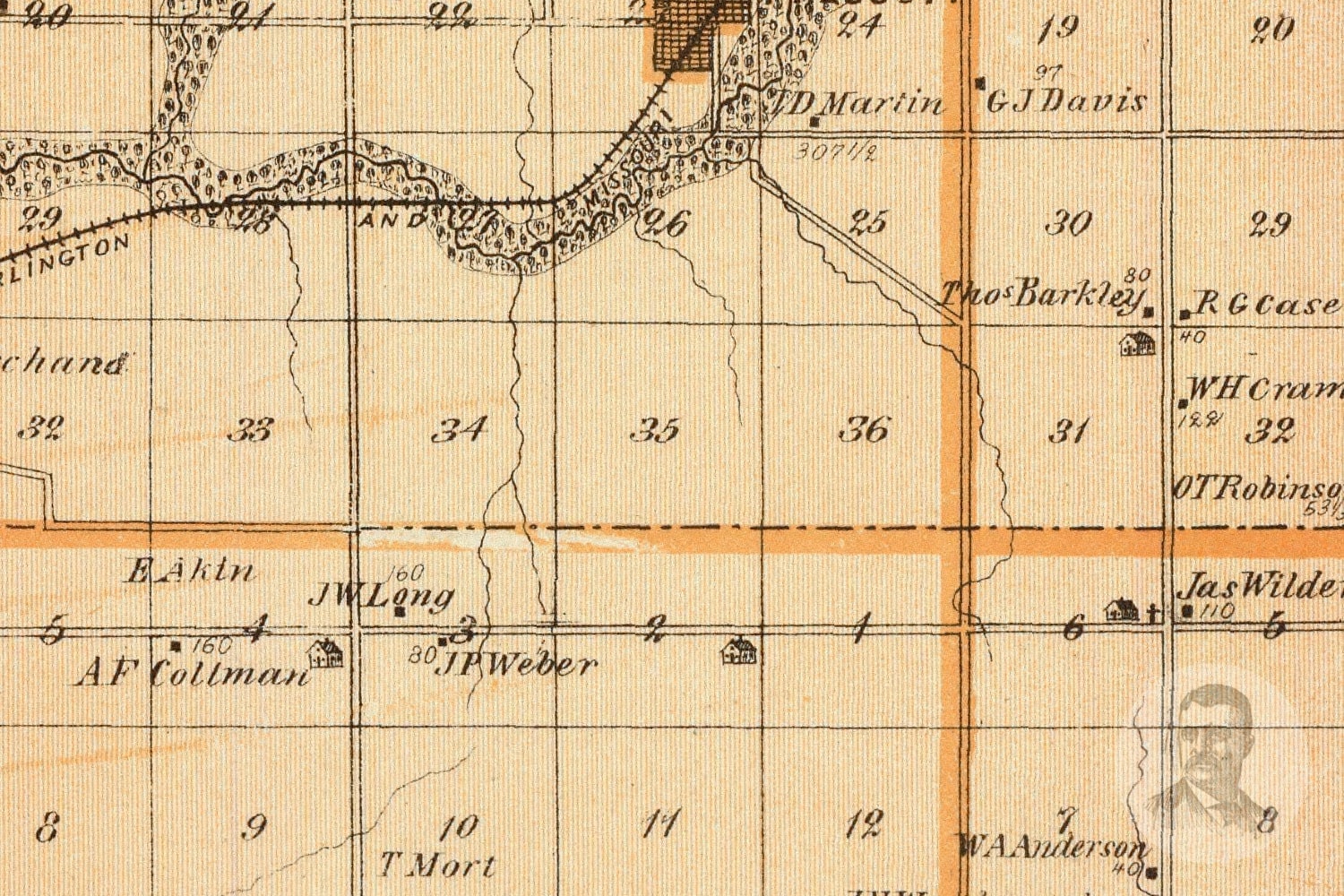 Vintage Adams County IA Map 1875 Old Iowa Map Historical Etsy