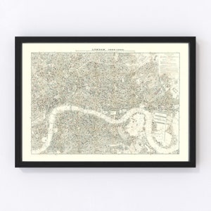 London Map 1903, Vintage London Map, Old London Art, Wall Art Gift for London History Lovers Retro Decor