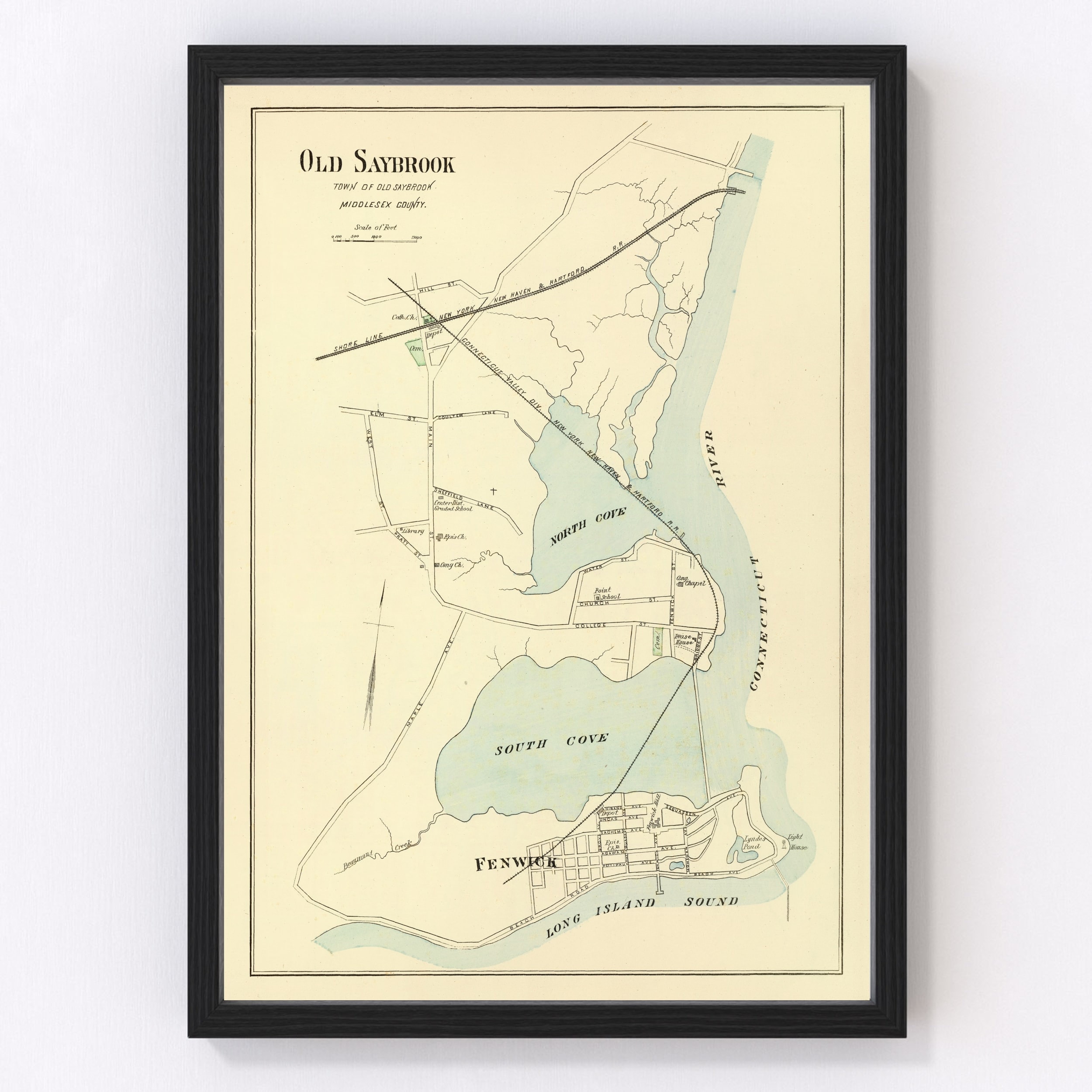 Old Saybrook Map 1893 Old Map of Old Saybrook Connecticut Etsy
