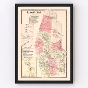 Titticus Map 1867, Vintage Titticus Map, Old Titticus Connecticut Art, Wall Art Gift for Titticus History Lovers Retro Decor