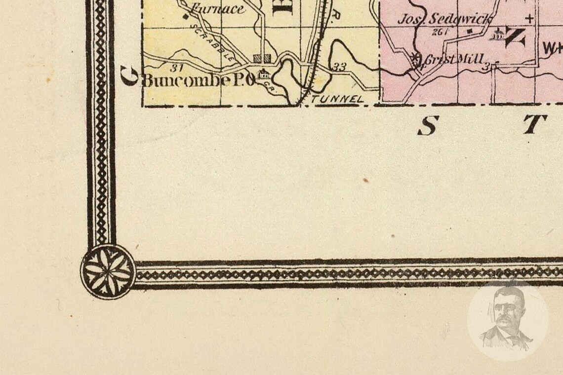 Vintage Lafayette County WI Map 1878 Old Wisconsin Map Etsy
