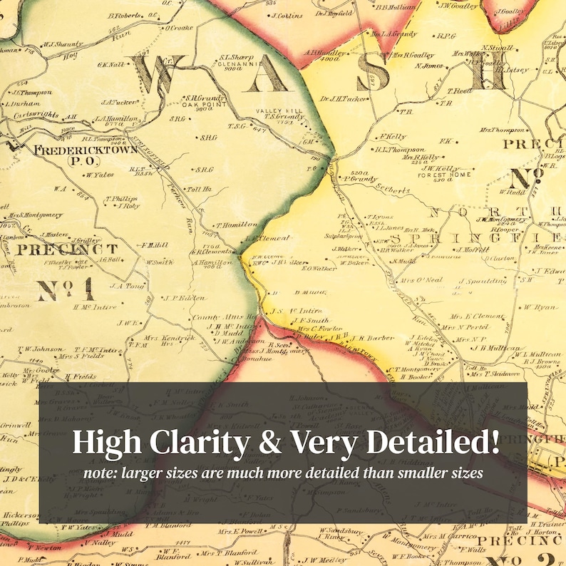 Marion County Kentucky Map 1877 Old Map of Marion County Etsy