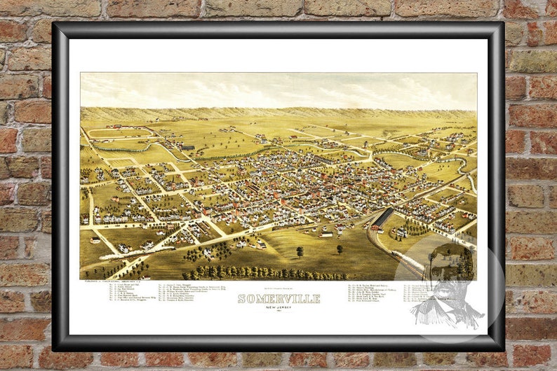 Vintage Somerville Map 1882 Old Map of Somerville New Etsy