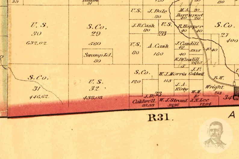 Vintage McDonald County Map 1884 Old Map of McDonald County Etsy