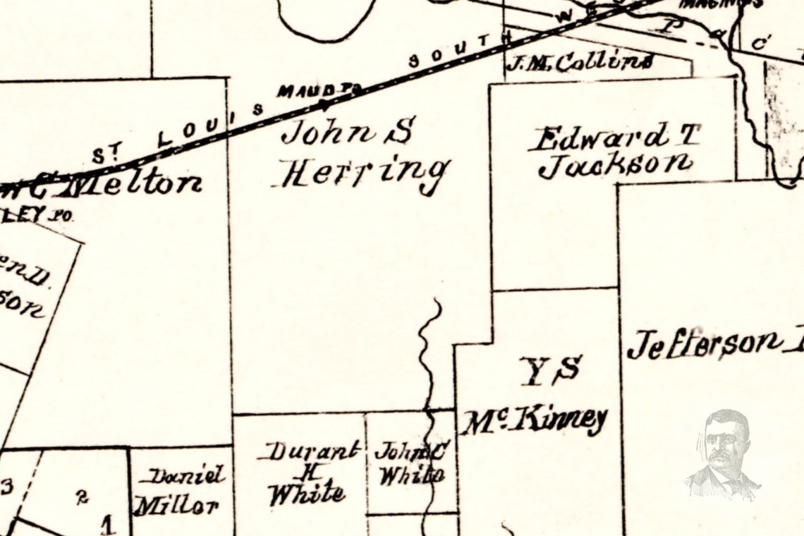 Vintage Bowie County Map 1894 Old Map of Bowie County Texas Etsy