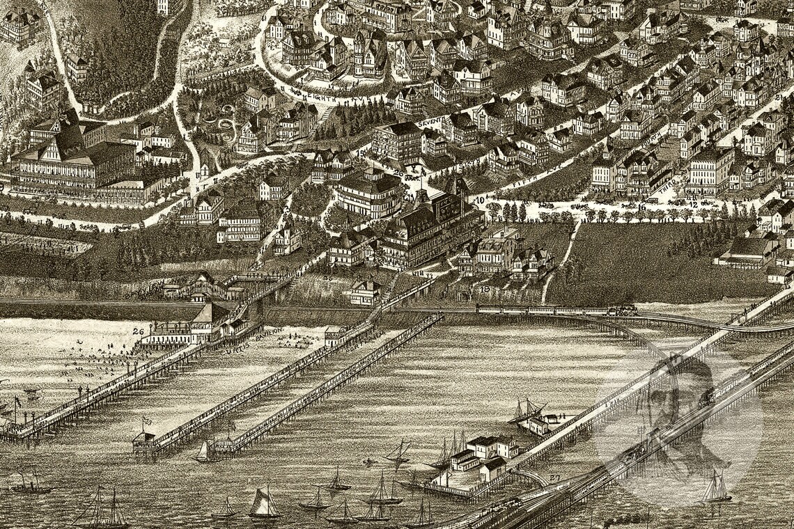 Vintage Atlantic Highlands Map 1894 Old Map of Atlantic Etsy