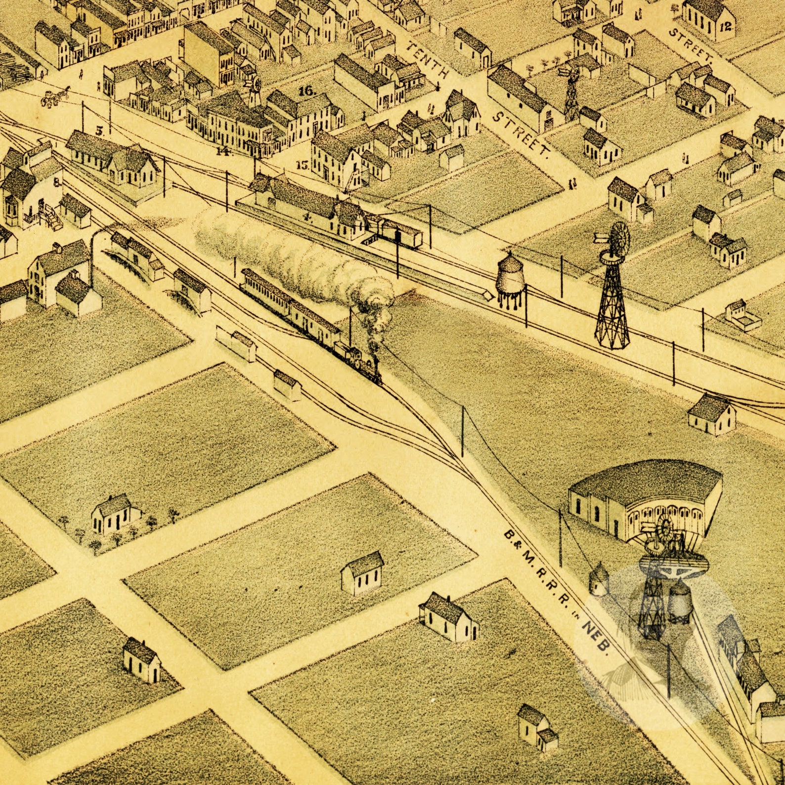 Kearney Nebraska Vintage Map From 1881 Old City Map Art Etsy