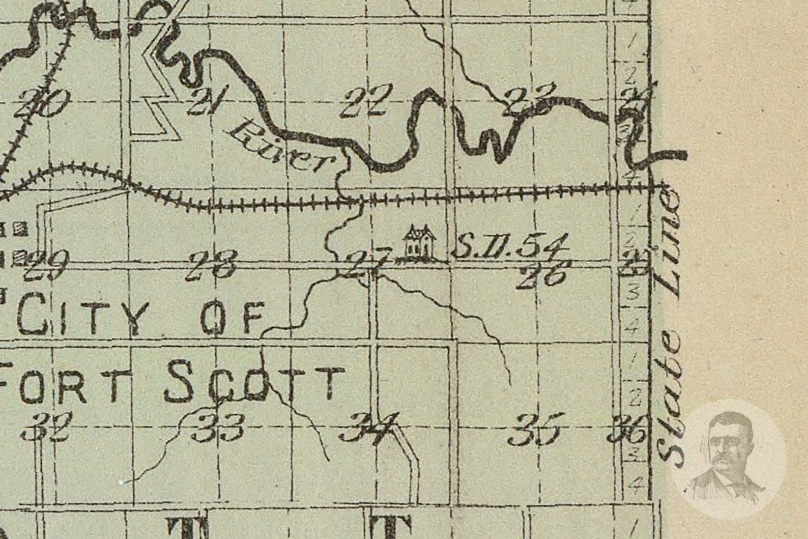 Vintage Bourbon County KS Map 1887 Old Kansas Map Etsy