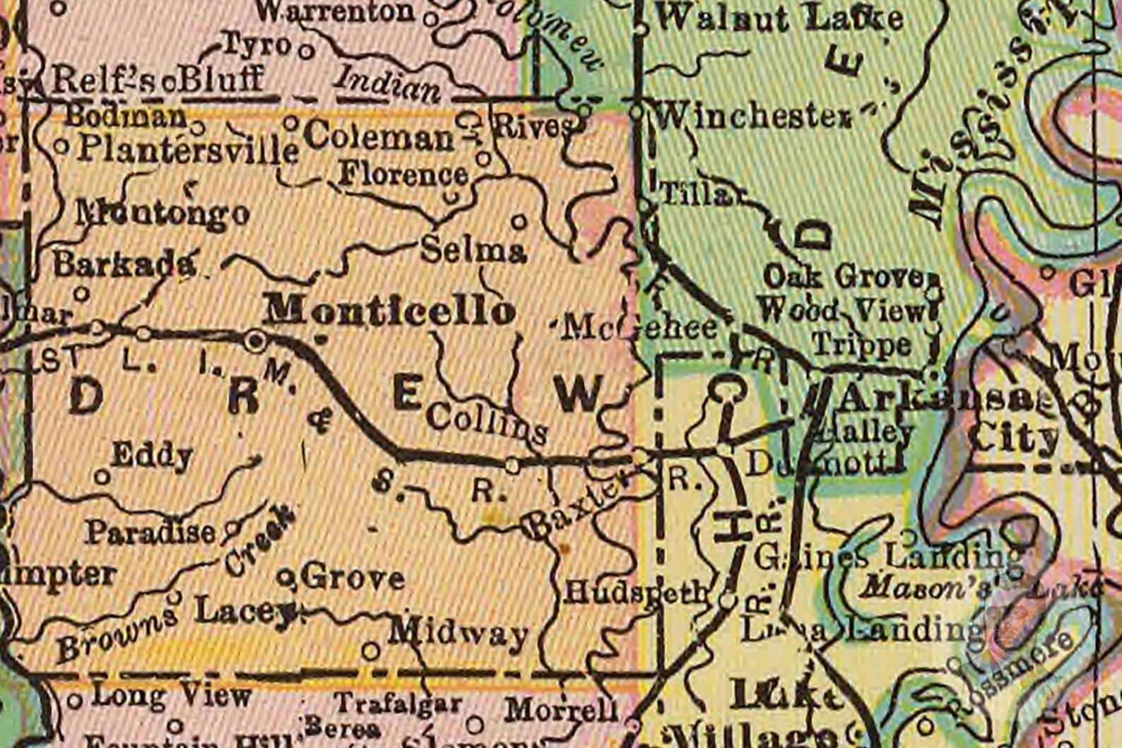 Vintage Arkansas Map 1909 Old Map of Arkansas Historical Etsy