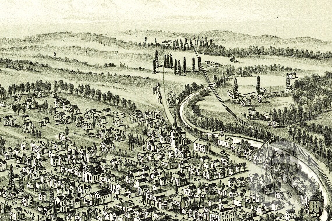 Vintage Evans City Map 1900 Old Map of Evans City Etsy