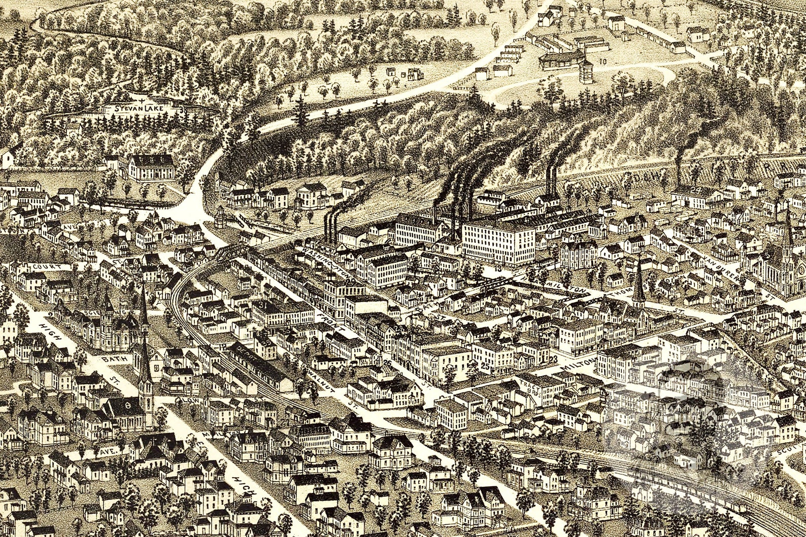 Vintage Ballston Spa Map 1890 Old Map of Ballston Spa New Etsy