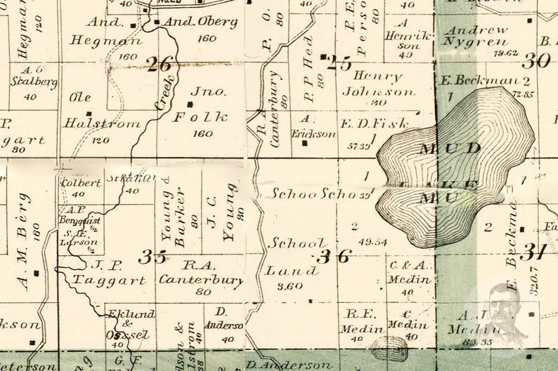 Vintage Isanti County Map 1898 Old Map of Isanti County Etsy