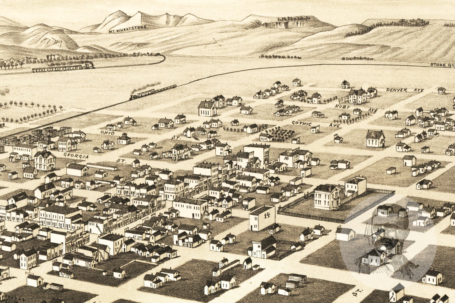 Vintage Gunnison Map 1882 Old Map of Gunnison Colorado Etsy
