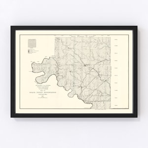 May include: A black and white map of the Osage Indian Reservation in Oklahoma, dated 1917. The map shows the boundaries of the reservation, as well as the location of roads, rivers, and other features.