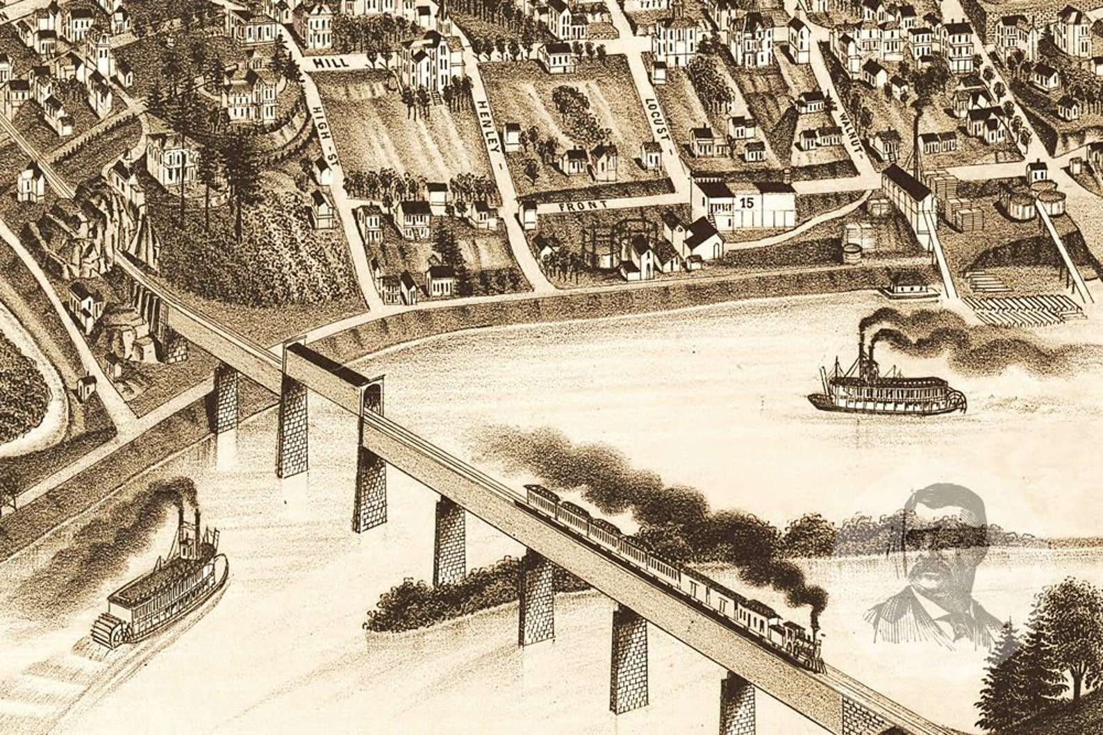 Vintage Knoxville Map 1886 Old Map of Knoxville Tennessee | Etsy