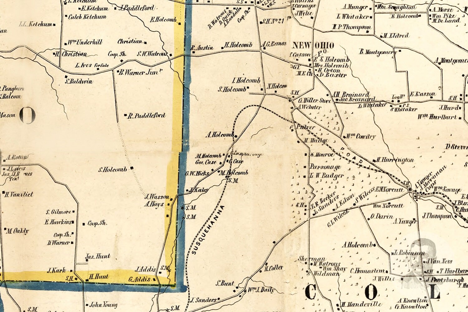 Vintage Broome County Map 1855 Old Map of Broome County New | Etsy