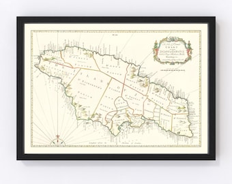 Old Jamaica Map (1901) Vintage Jamaican Atlas Poster - Etsy