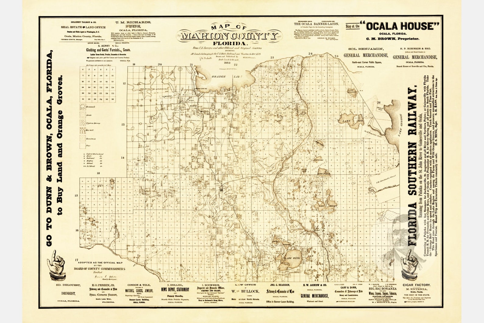 Vintage Marion County Map 1883 Old Map of Marion County Etsy