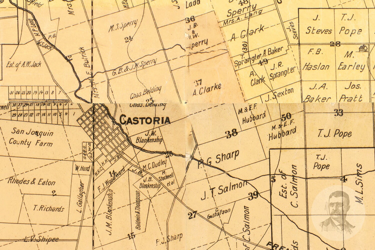 Vintage San Joaquin County Map 1894 Old Map of San Joaquin Etsy