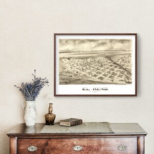 El Reno Map 1891, Vintage El Reno Map, Old El Reno Oklahoma Art, Wall ...