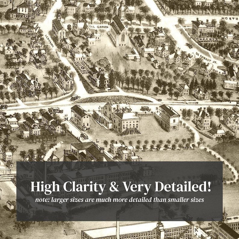 Watertown Map 1918 Old Map of Watertown Connecticut Art Etsy