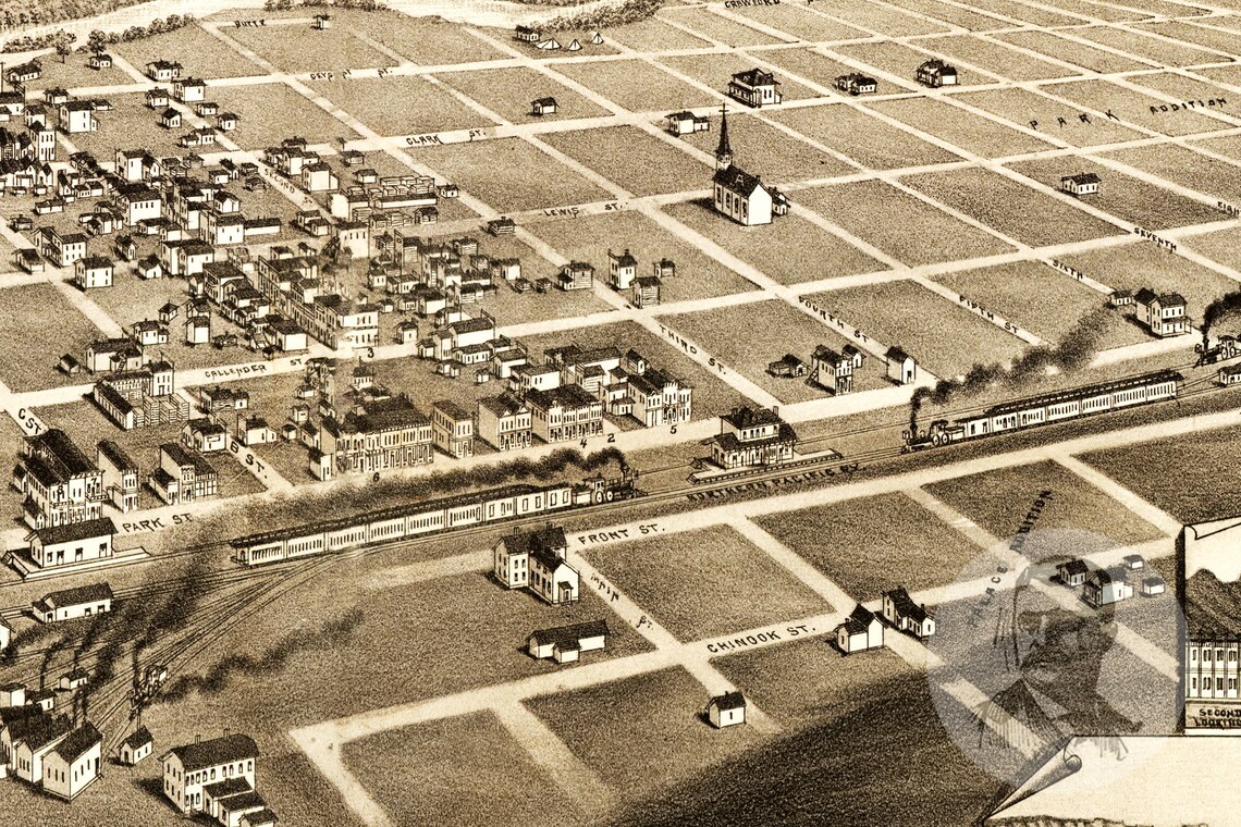 Vintage Livingston Map 1883 Old Map of Livingston Montana Etsy