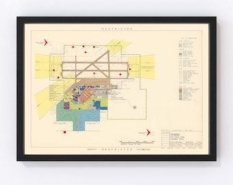 Perrin Air Force Base Vicinity Map 1952, Vintage Perrin Air Force Base Vicinity Map, Old Perrin Air Force Base Vicinity Art, Wall Art Gift f