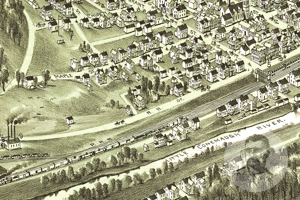 Vintage South Fork Map 1900 Old Map of South Fork Etsy