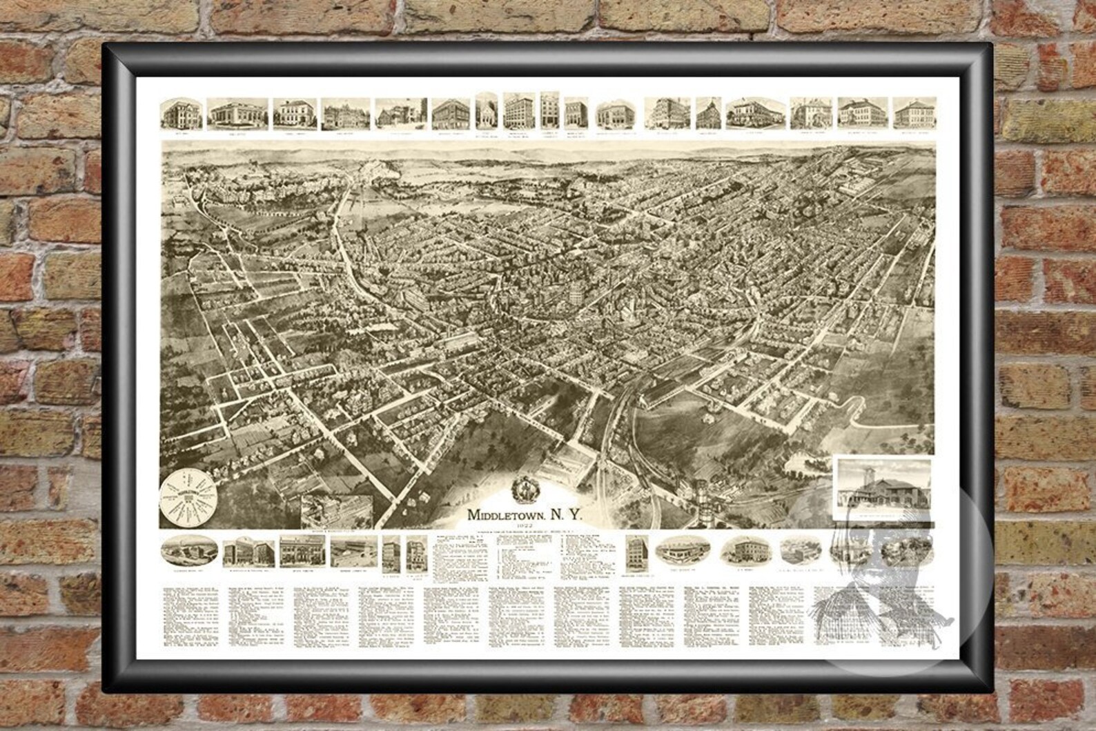 Vintage Middletown Map 1922 Old Map of Middletown New York | Etsy