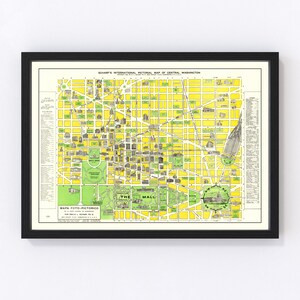 Washington Map 1919, Vintage Washington Map, Old Washington DC Art, Wall Art Gift for Washington History Lovers Retro Decor