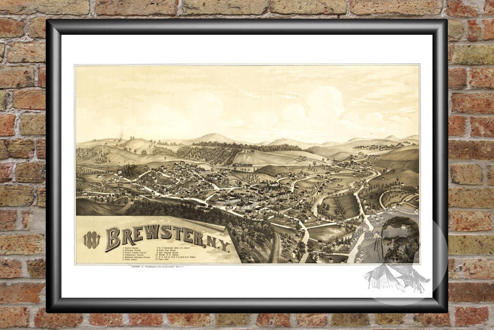 Vintage Brewster Map 1887 Old Map of Brewster New York Etsy