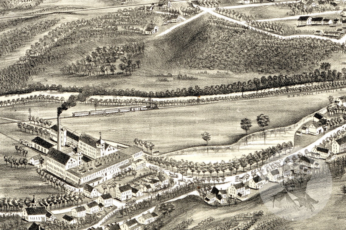 Vintage West Boylston Map 1891 Old Map of West Boylston Etsy