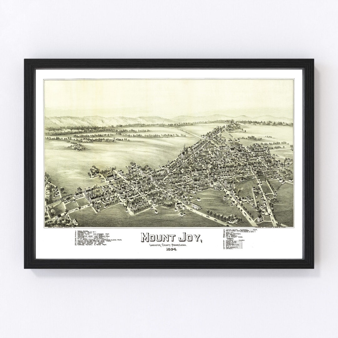 Mount Joy Map 1894 Old Map of Mount Joy Pennsylvania Art Vintage Print