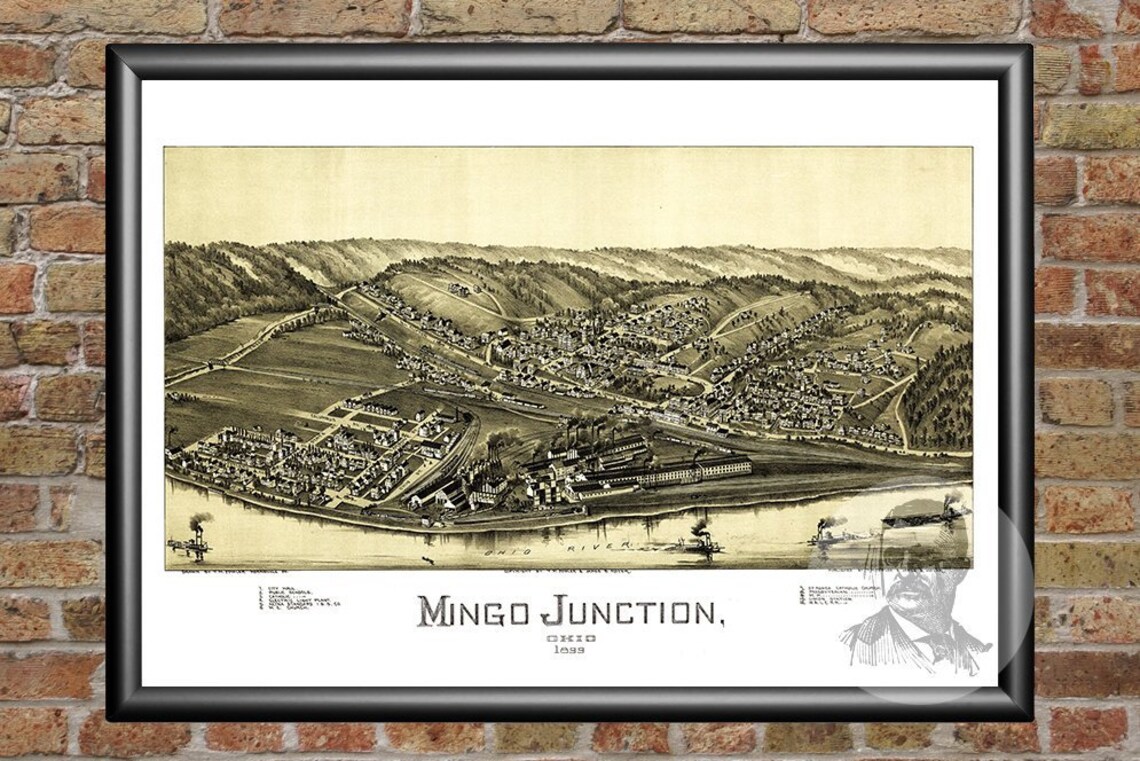 Vintage Mingo Junction Map 1899 Old Map of Mingo Junction Etsy