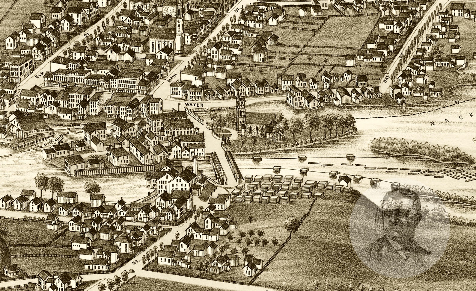 Vintage Potsdam Map 1885 Old Map of Potsdam New York  Etsy