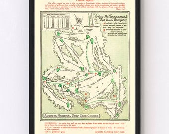 Toluca Lake Lakeside Golf Course Map 1936, Vintage Toluca Lake Lakeside Golf Course Map, Old Toluca Lake Lakeside Golf Course Art, Wall Art