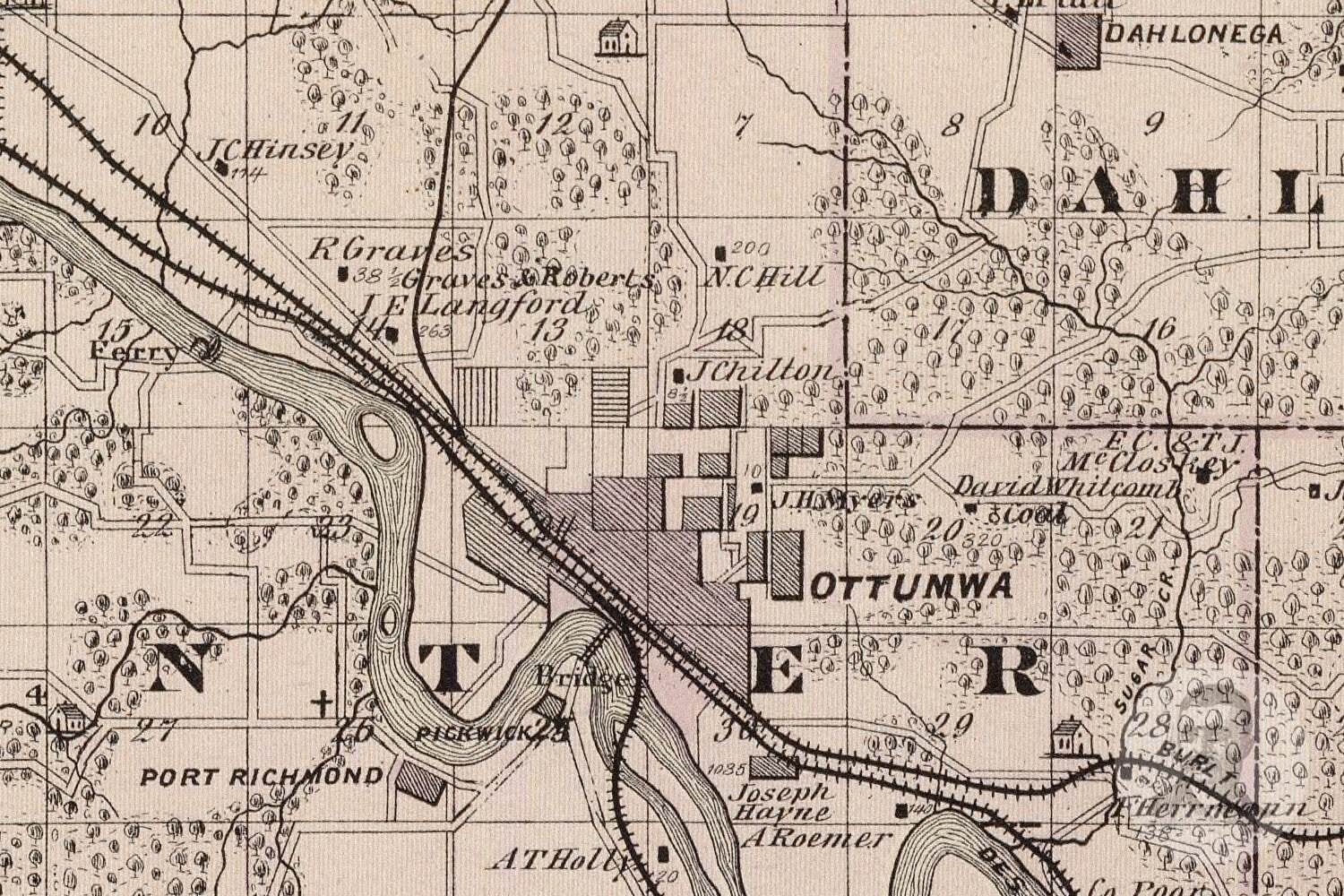 Vintage Wapello County IA Map 1875 Old Iowa Map Historical Etsy